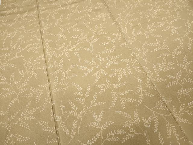 平和屋着物●上質な小紋　草葉文　正絹　逸品　CABD0308ut