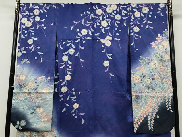 平和屋着物●豪華振袖　作家物　辻が花　絞り　暈し染め　銀通し地　正絹　逸品　CABD0310ut