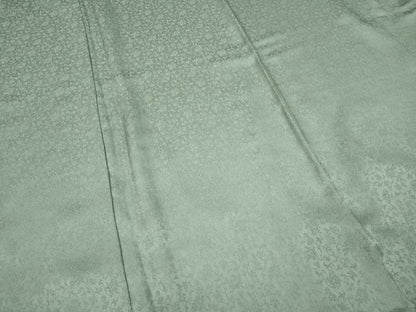 平和屋着物●上質なお召　色無地　花唐草地紋　錆青磁色　正絹　逸品　CABD0315ut