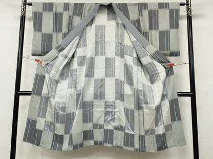 平和屋着物●長襦袢　無双仕立て　変わり市松　正絹　逸品　CABD0316ut