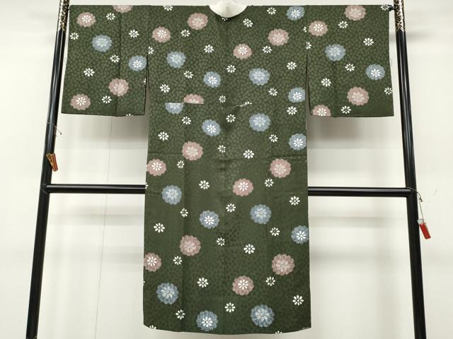 平和屋着物●長襦袢　無双仕立て　舞花文　正絹　逸品　CABD0318ut