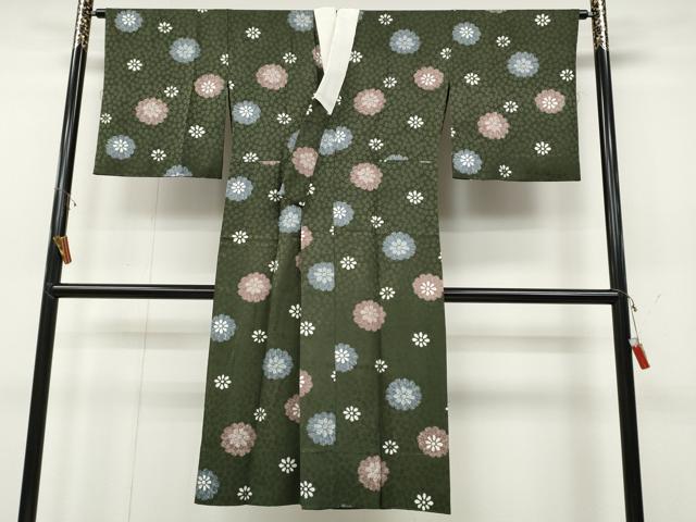 平和屋着物●長襦袢　無双仕立て　舞花文　正絹　逸品　CABD0318ut