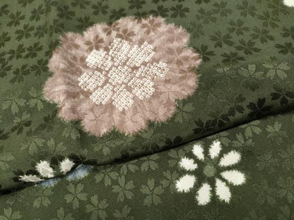 平和屋着物●長襦袢　無双仕立て　舞花文　正絹　逸品　CABD0318ut