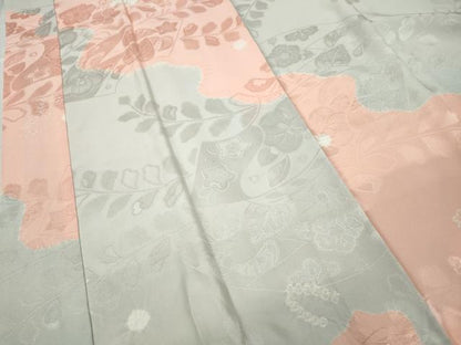 平和屋着物●長襦袢　袷　絞り　道長舞花文　金彩　半衿刺繍　正絹　逸品　CABD0320ut