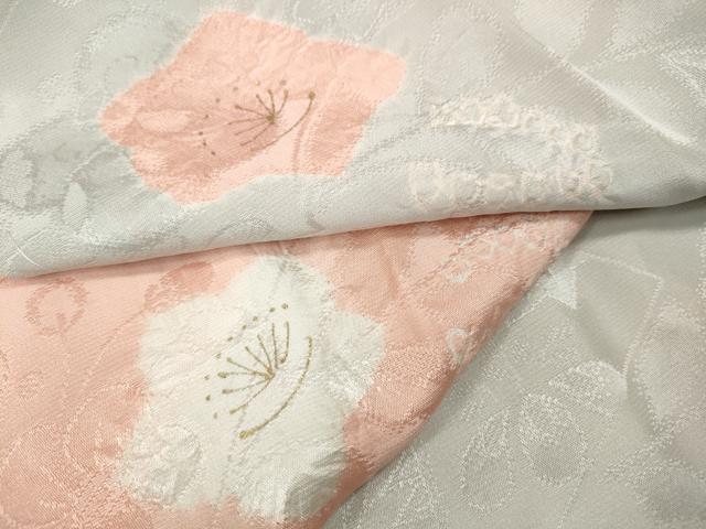 平和屋着物●長襦袢　袷　絞り　道長舞花文　金彩　半衿刺繍　正絹　逸品　CABD0320ut
