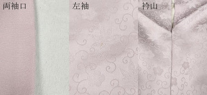 平和屋着物●上質な色無地　楓梅唐草地紋　淡紅藤色　正絹　逸品　CABD0322ut