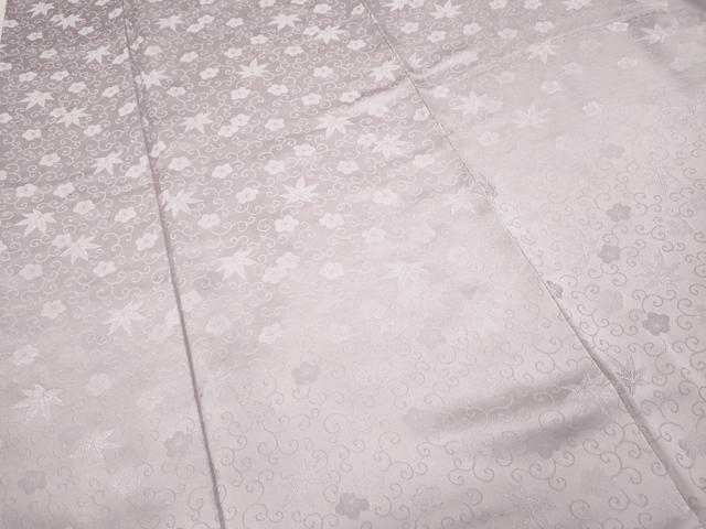 平和屋着物●上質な色無地　楓梅唐草地紋　淡紅藤色　正絹　逸品　CABD0322ut