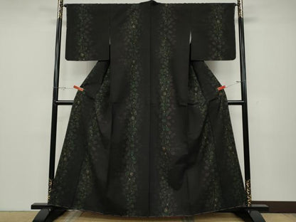 平和屋着物●本場大島紬　9マルキ　草葉間道　正絹　逸品　未使用　CABD0323ut