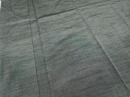 平和屋着物●男性　紬　色無地　素鼠色　正絹　逸品　CABD0325ut