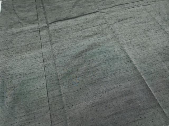 平和屋着物●男性　紬　色無地　素鼠色　正絹　逸品　CABD0325ut
