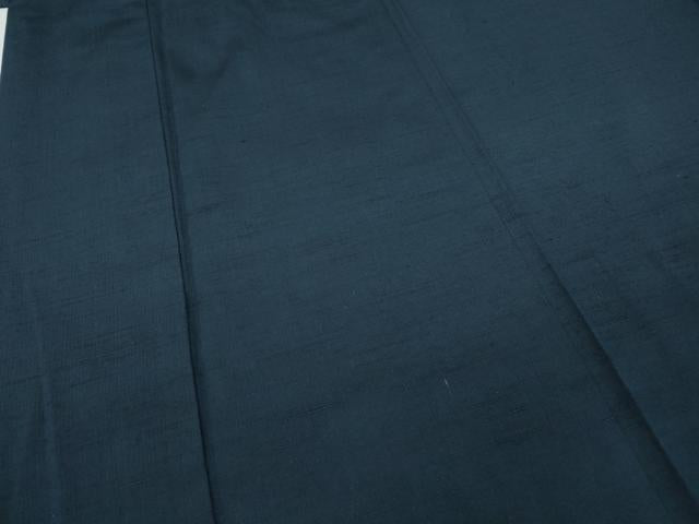 平和屋着物●男性　紬　青藍色　正絹　逸品　CABD0326ut