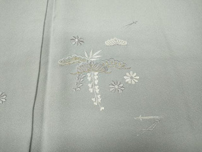 平和屋着物●豪華色留袖　総刺繍　松花文　金糸　正絹　逸品　CABD0331ut