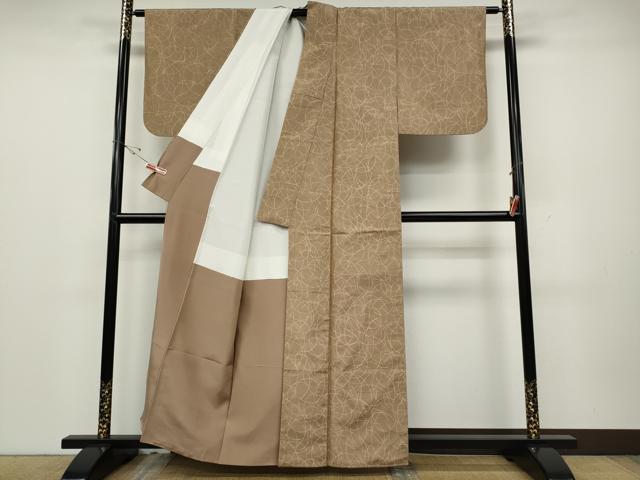 平和屋着物●上質な小紋　紬地　吉祥文　正絹　逸品　CABD0333ut