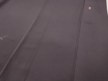 平和屋着物●本加賀友禅作家　柿本市郎　色留訪問着　蔦の葉文　正絹　逸品　CABD0336ut