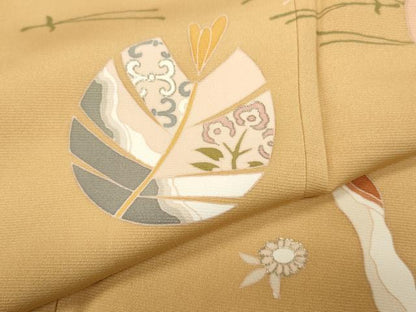 平和屋着物●訪問着　道長吉祥花文　金彩　正絹　逸品　CABD0337ut