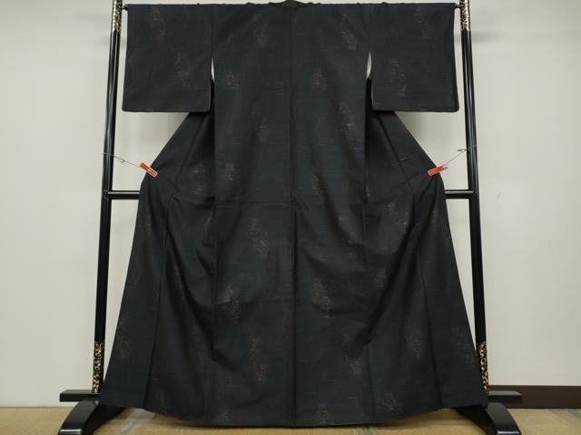 平和屋着物●本場大島紬　陶器花文　正絹　逸品　CABD0340ut