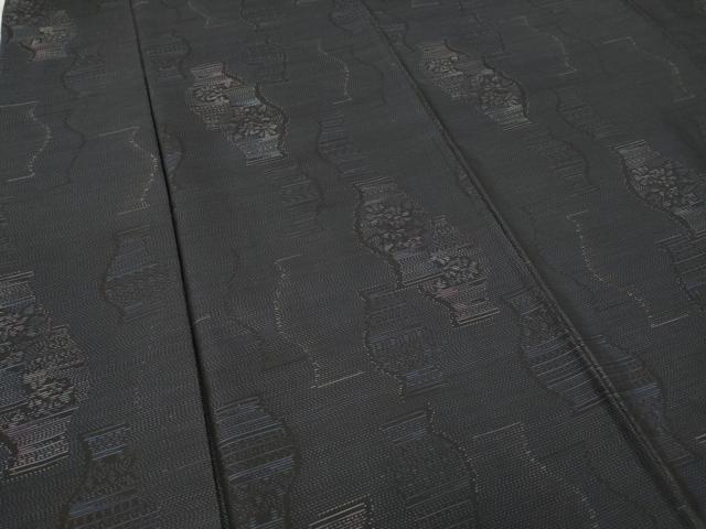 平和屋着物●本場大島紬　陶器花文　正絹　逸品　CABD0340ut
