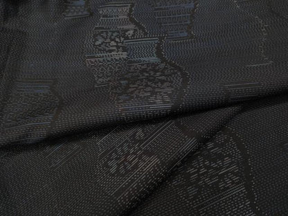 平和屋着物●本場大島紬　陶器花文　正絹　逸品　CABD0340ut