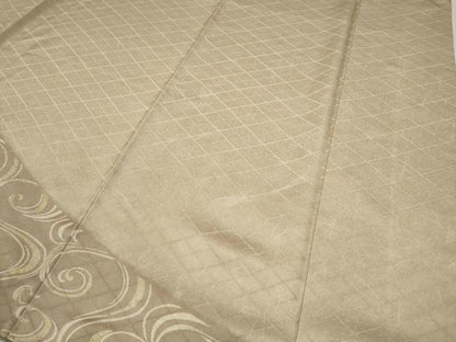 平和屋着物●訪問着　流水草花文　金銀彩　正絹　逸品　CABD0342ut