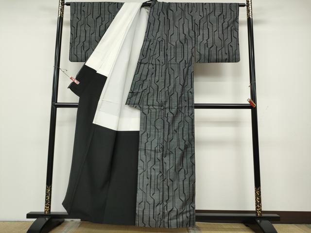 平和屋着物●本場大島紬　7マルキ　吉祥文　正絹　逸品　CABD0344ut
