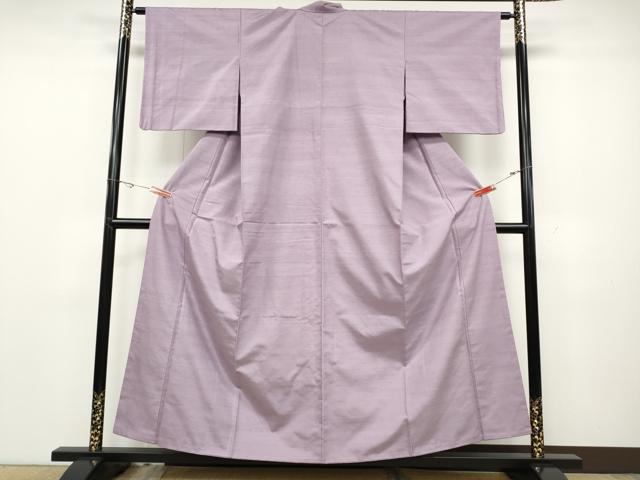 平和屋着物●結城紬　色無地　浅紫色　正絹　逸品　CABD0346ut