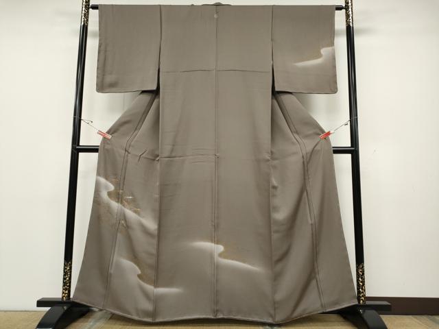 平和屋着物●訪問着　こぼれ松葉　金彩　正絹　逸品　CABD0347ut