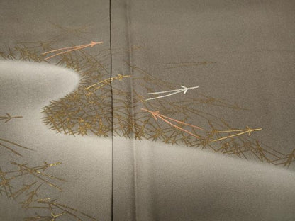 平和屋着物●訪問着　こぼれ松葉　金彩　正絹　逸品　CABD0347ut