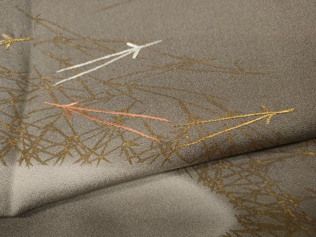 平和屋着物●訪問着　こぼれ松葉　金彩　正絹　逸品　CABD0347ut
