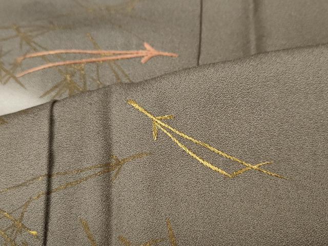 平和屋着物●訪問着　こぼれ松葉　金彩　正絹　逸品　CABD0347ut