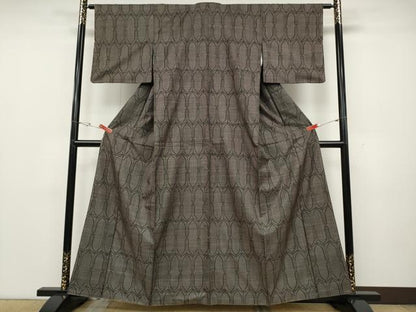 平和屋着物●本場大島紬　7マルキ　吉祥文　正絹　逸品　CABD0348ut
