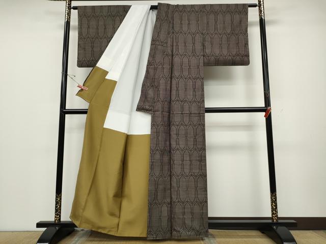 平和屋着物●本場大島紬　7マルキ　吉祥文　正絹　逸品　CABD0348ut