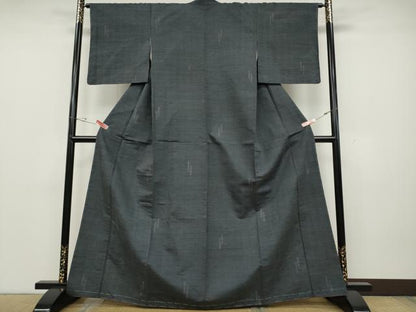 平和屋着物●上質な紬　亀甲柄　短冊文　正絹　逸品　未使用　CABD0350ut