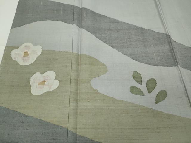 平和屋着物●訪問着　紬地　すくい織　良寛歌影　証紙付き　正絹　逸品　CABD0352ut