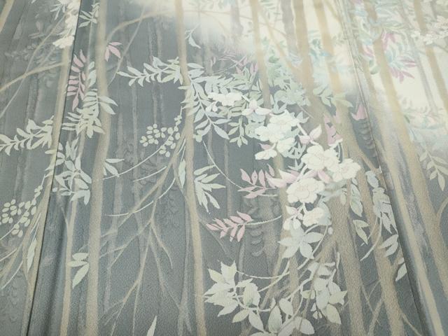 平和屋着物●訪問着　草花文　暈し染め　正絹　逸品　CABD0354ut