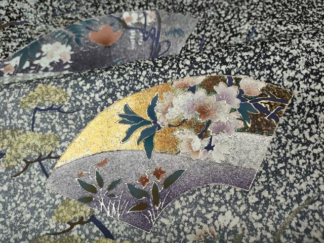 平和屋着物●訪問着　地紙草花文　金銀彩　正絹　逸品　CABD0355ut