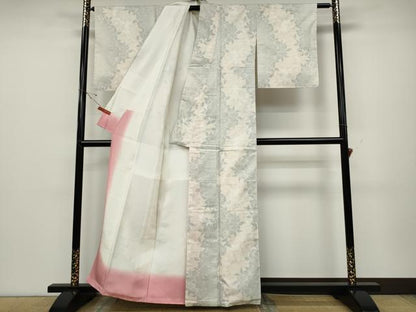 平和屋着物●本場大島紬　白大島　9マルキ　南天文　正絹　逸品　未使用　CABD0363ut
