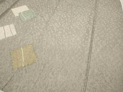 平和屋着物●訪問着　刺繍　菱重ね花文　金糸　正絹　逸品　CABD0364ut