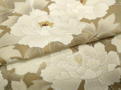 平和屋着物●訪問着　刺繍　草花文　暈し染め　金彩　正絹　逸品　CABD0365ut