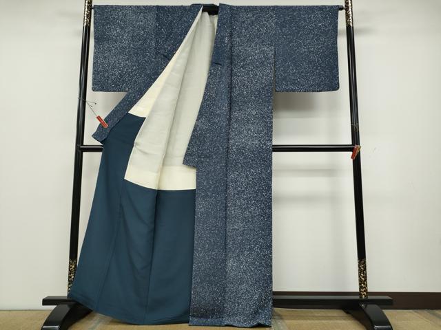 平和屋着物●上質な小紋　大小あられ　正絹　逸品　CABD0366ut