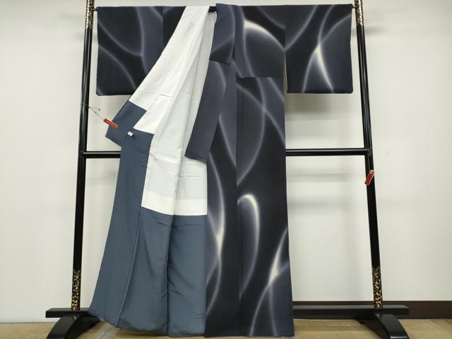 平和屋着物●訪問着　吉祥文　暈し染め　銀彩　鬼しぼ縮緬　正絹　逸品　CABD0367ut