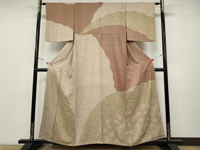 平和屋着物●山下晴三 京友禅競技大会受賞　訪問着　雲取り吉祥花唐草文　正絹　逸品　CABD0369ut
