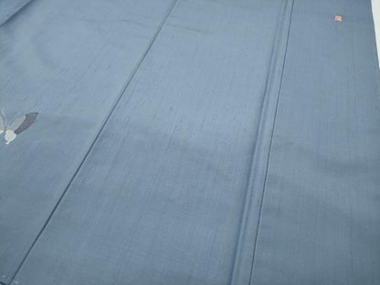 平和屋着物●訪問着　作家物　紬地　舞蝶文　正絹　逸品　未使用　CABD0370ut