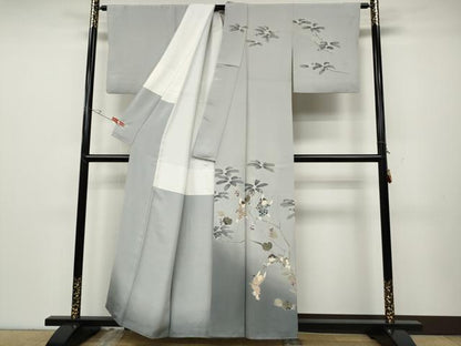 平和屋着物●十日町友禅作家　関口遼一　訪問着　南天文　童子遊び　暈し染め　正絹　逸品　CABD0373ut