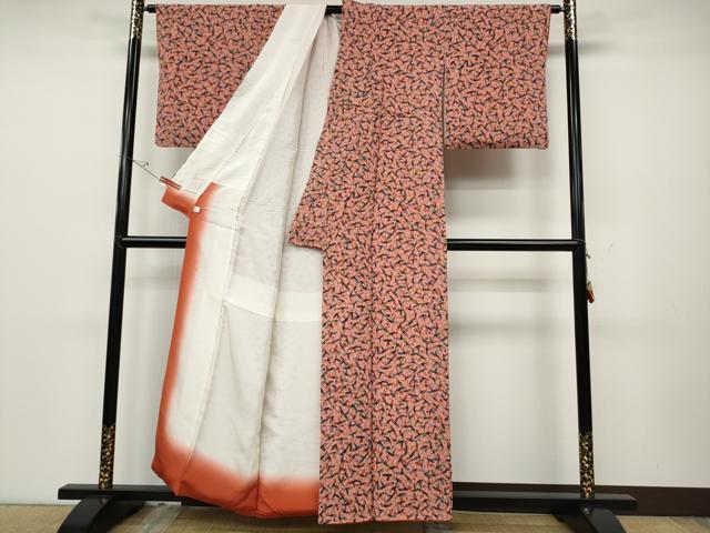 平和屋着物●上質な小紋　紅型　枝木の実　鬼しぼ縮緬　鈴乃屋扱い　正絹　逸品　CABD0374ut