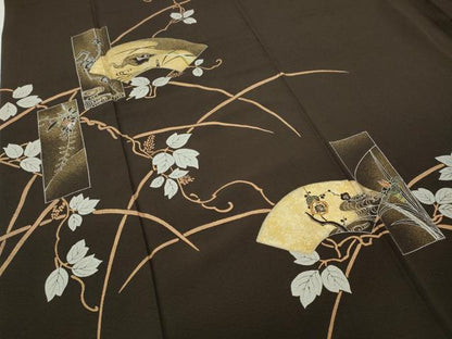平和屋着物●訪問着　竹屋町刺繍　地紙短冊枝花文　金彩　さが美扱い　正絹　逸品　CABD0375ut