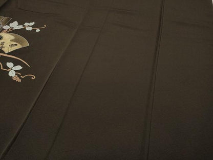 平和屋着物●訪問着　竹屋町刺繍　地紙短冊枝花文　金彩　さが美扱い　正絹　逸品　CABD0375ut