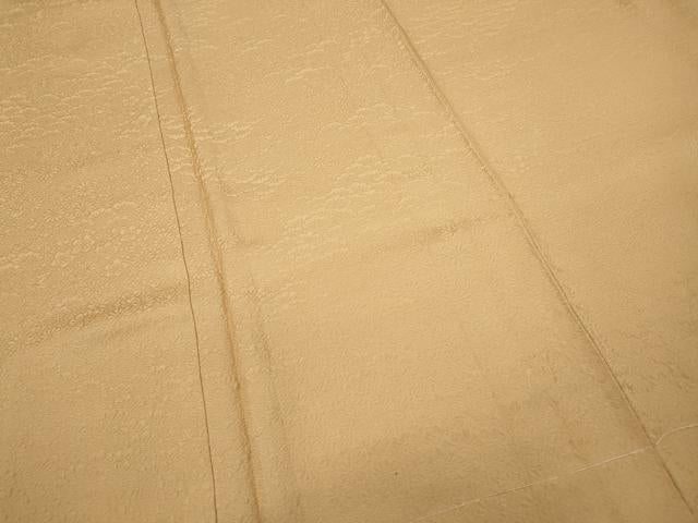 平和屋着物●上質な色無地　草花地紋　杏色　三越扱い　正絹　逸品　CABD0377ut
