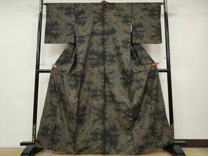 平和屋着物●本場大島紬　9マルキ　草花文　正絹　逸品　未使用　CABD0379ut