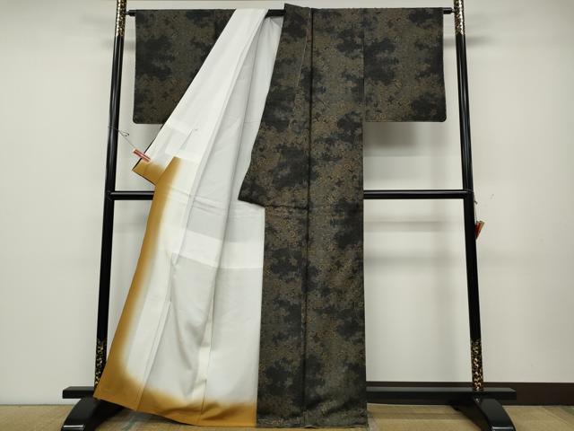 平和屋着物●本場大島紬　9マルキ　草花文　正絹　逸品　未使用　CABD0379ut