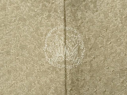 平和屋着物●上質な色無地　霞地紋　白橡色　正絹　逸品　未使用　CABD0383ut